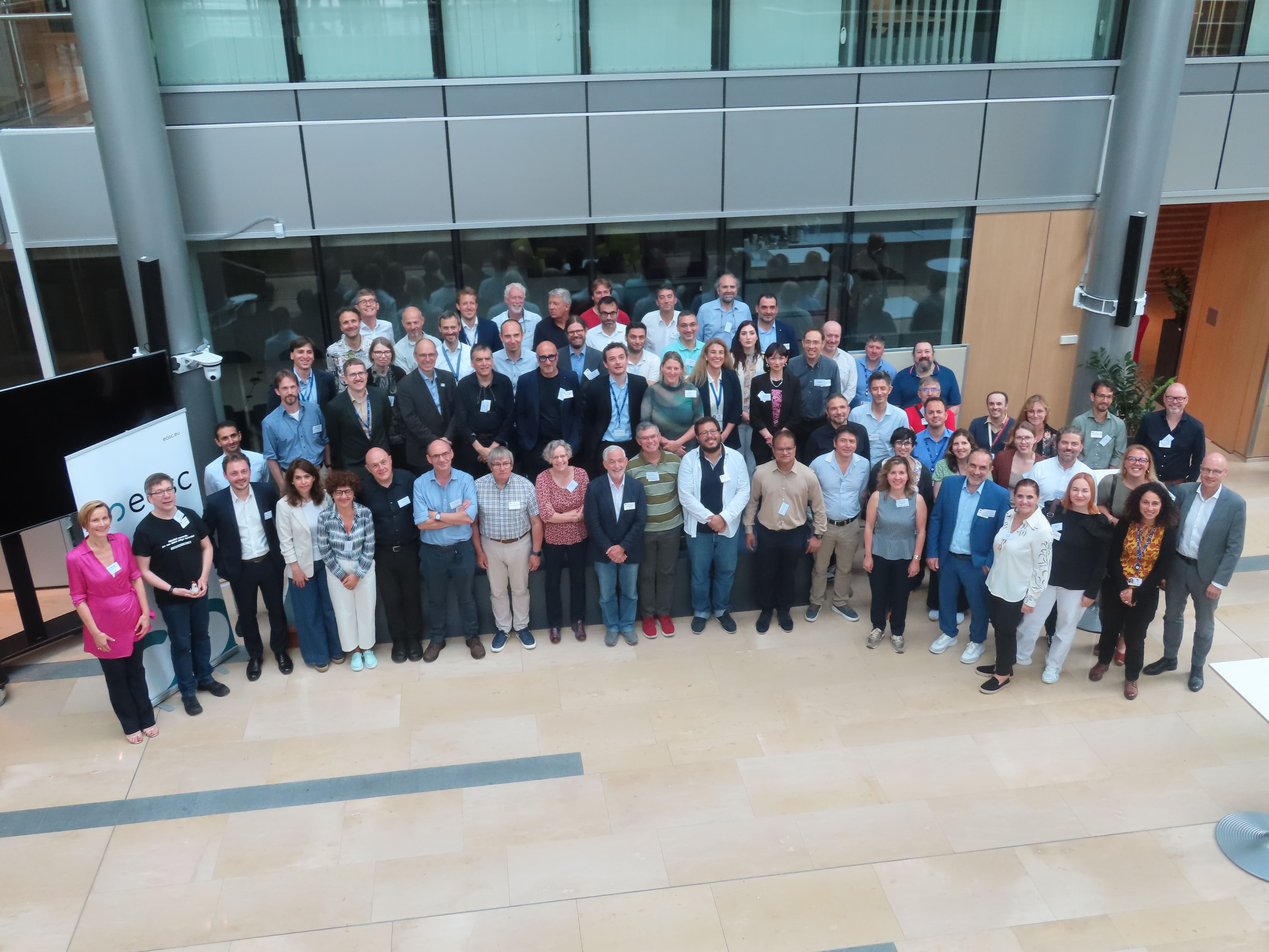 All 33 representatives of the Horizon Europe-funded projects gathered for a photo during the EOSC Coordination Meeting in Brussels, June 2025